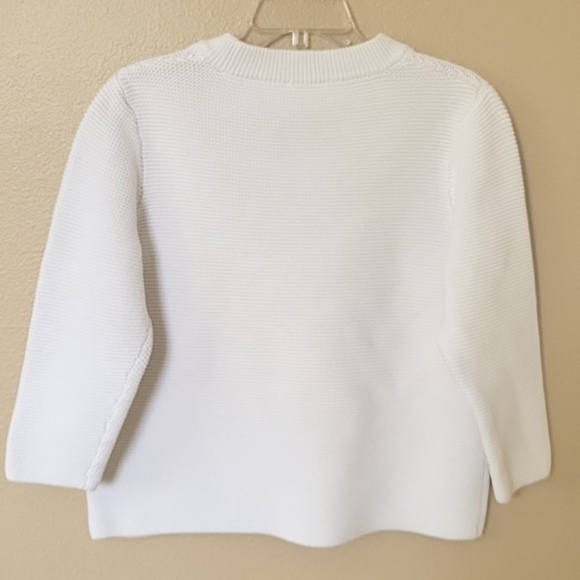 COS Womens White Neutral Chunky Knit 3/4 Sleeve Cotton Sweater - Size Large - Picture 4 of 7